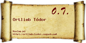 Ortlieb Tódor névjegykártya